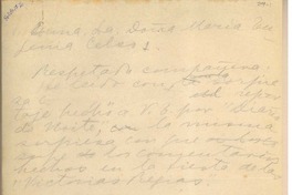 [Carta] [1944?] ago., [Brasil?] [a] María Eugenia Celso