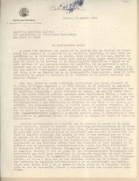 [Carta] 1946 ago. 19, Paris, [Francia] [a] Gabriela Mistral, Santiago, Chile