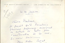 [Carta] [1947] janv. 31, Los Angeles, California, [EE.UU.] [a] [Gabriela Mistral]