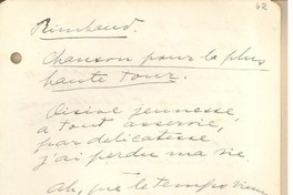 Chanson pour la plus haute tour