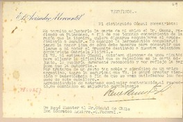 [Carta] 1938 mayo 27, [Argentina] [al] Sr. Cónsul de Chile, Don Sócrates Aguirre, C. Federal, [Argentina]
