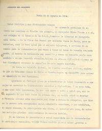 [Carta] 1936 ago. 26, Paris, [Francia] [al] Excelentisimo Señor Doctor Don Armindo Monteiro, Ministro de Relaciones Exteriores de Portugal
