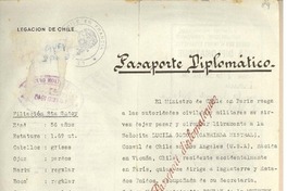 [Pasaporte diplomático] [a] Gabriela Mistral y su secretaria la Sra. Marie-Antoinette Boulay de la Meurthe]