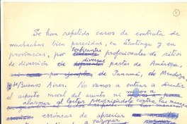 [Se han repetido casos de contratas de muchachas...]