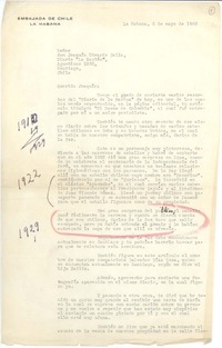 [Carta] 1948 may. 5, La Habana, Cuba [a] Joaquín Edwards Bello