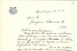 [Carta] 1956 sep. 23 Santiago, Chile [a] Joaquín Edwards Bello