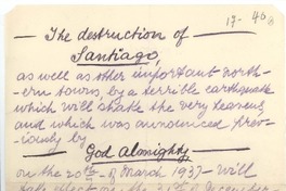 The destruction of Santiago