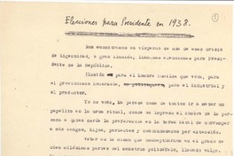 Elecciones para presidentes en 1938