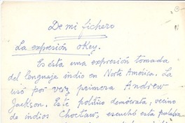 De mi fichero. La expresión okey