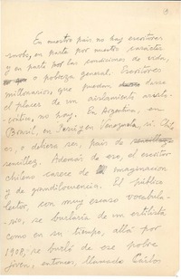 [En nuestro país no hay escritores snob,...]