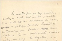 [En nuestro país no hay escritores snob,...]