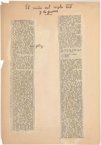 El niño del siglo XIX y la guerra