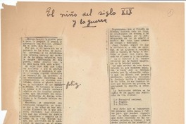El niño del siglo XIX y la guerra