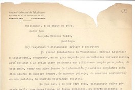 [Carta] 1951 ago. 1, Talcahuano, Chile [a] Joaquín Edwards Bello
