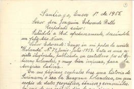 [Carta] 1955 ene. 1, Santiago, Chile [a] Joaquín Edwards Bello
