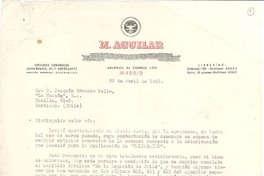 [Carta] 1948 abr. 22, Madrid, España [a] Joaquín Edwards Bello, Santiago, Chile