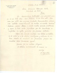[Carta] 1926 oct. 8, Paris, Francia [a] Joaquín Edwards Bello