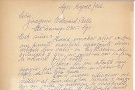 [Carta] 1966 may. 12, Santiago, Chile [a] Joaquín Edwards Bello