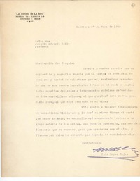 [Carta] c.1966 may. 17, Santiago, Chile [a] Joaquín Edwards Bello