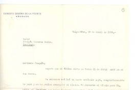 [Carta] 1958 abr. 28, Valparaíso, Chile [a] Joaquín Edwards Bello