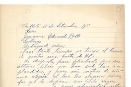 [Carta] 1966 oct. 15, Quillota, Chile [a] Joaquín Edwards Bello