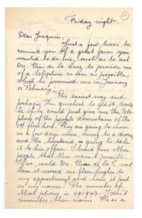[Carta] 1950? [a] Joaquín Edwards Bello