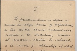 [El presidencialismo se define...]