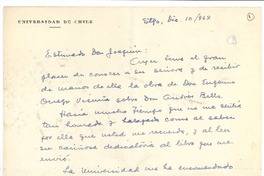 [Carta] 1964 dic. 10, Santiago, Chile [a] Joaquín Edwards Bello