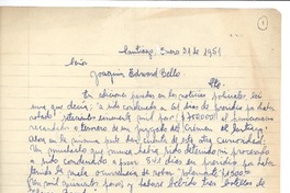 [Carta] 1951 ene. 31, Santiago, Chile [a] Joaquín Edwards Bello