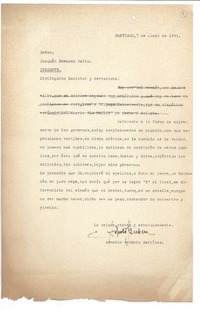 [Carta] 1951 jul. 6, Santiago, Chile [a] Joaquín Edwards Bello