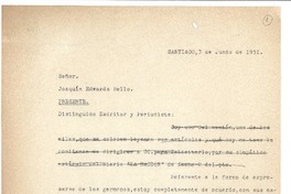 [Carta] 1951 jul. 6, Santiago, Chile [a] Joaquín Edwards Bello