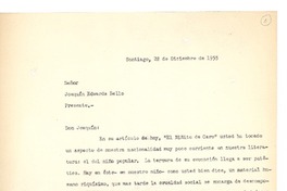 [Carta] 1955 dic. 28, Santiago, Chile [a] Joaquín Edwards Bello