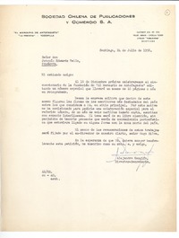 [Carta] 1956 jul. 24, Santiago, Chile [a] Joaquín Edwards Bello