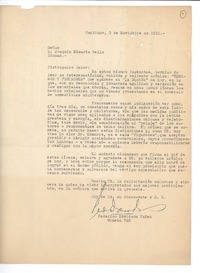 [Carta] 1951 nov. 3, Santiago, Chile [a] Joaquín Edwards Bello