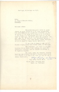 [Carta] 1957 may. 10, Santiago, Chile [a] Joaquín Edwards Bello