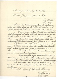 [Carta] 1949 ago. 25, Santiago, Chile [a] Joaquín Edwards Bello
