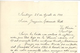 [Carta] 1949 ago. 25, Santiago, Chile [a] Joaquín Edwards Bello