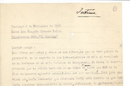 [Carta] 1931 nov. 8, Santiago, Chile [a] Joaquín Edwards Bello
