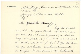 [Carta] 1946 nov. 11, Santiago, Chile [a] Joaquín Edwards Bello