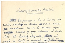 Queiroz y nuestra América