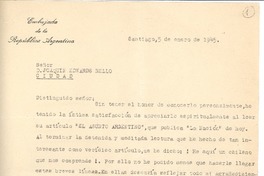 [Carta] 1945 ene. 5, Santiago, Chile [a] Joaquín Edwards Bello