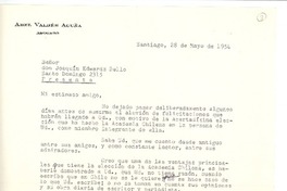 [Carta] 1954 may. 28, Santiago, Chile [a] Joaquín Edwards Bello