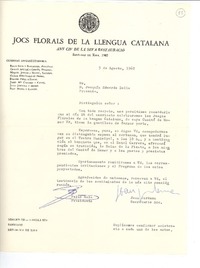 [Carta] 1962 ago. 5, Santiago, Chile [a] Joaquín Edwards Bello