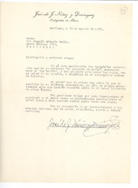 [Carta] 1954 ago. 23, Santiago, Chile [a] Joaquín Edwards Bello