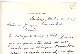[Carta] 1963 oct. 22, Santiago, Chile [a] Joaquín Edwards Bello