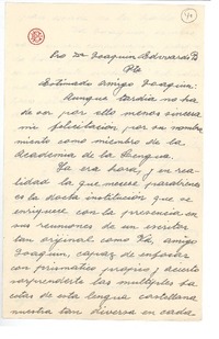 [Carta] 1954 mayo, Santiago, Chile [a] Joaquín Edwards Bello