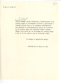 [Carta] 1961 mar. 31, Santiago, Chile [a] Joaquín Edwards Bello