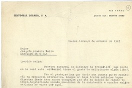 [Carta] 1945 oct. 6, Buenos Aires, Argentina [a] Joaquín Edwards Bello