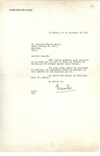 [Carta] 1951 dic. 27, La Habana, Cuba [a] Joaquín Edwards Bello