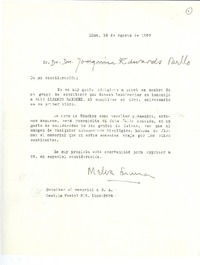 [Carta] 1959 ago. 18, Lima, Perú [a] Joaquín Edwards Bello